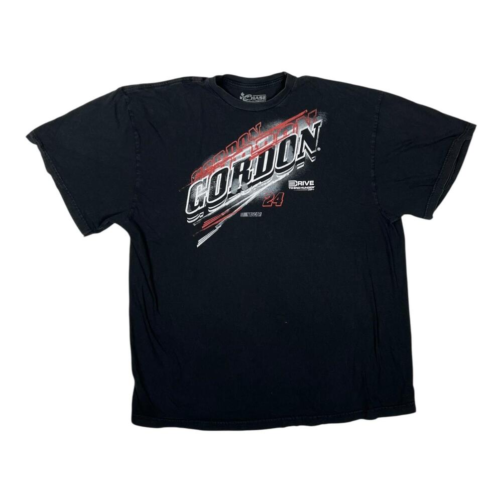 Jeff Gordon Shirt Mens 2XL Black 24 Drive To End Hunger NASCAR Racing Chase